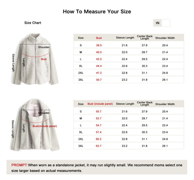 Women Before & After Babywearing Fleece Jacket-Cream