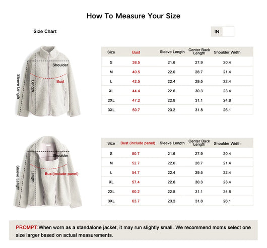Women Before & After Babywearing Fleece Jacket-Cream