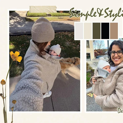 Women Before & After Babywearing Fleece Jacket-Cream