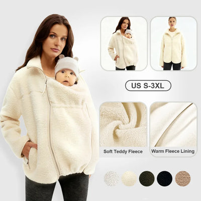 Women Before & After Babywearing Fleece Jacket-Cream