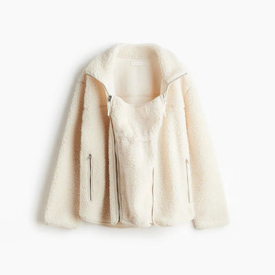 Women Before & After Babywearing Fleece Jacket-Cream
