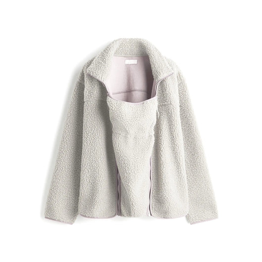 Women Before & After Babywearing Fleece Jacket-Cream