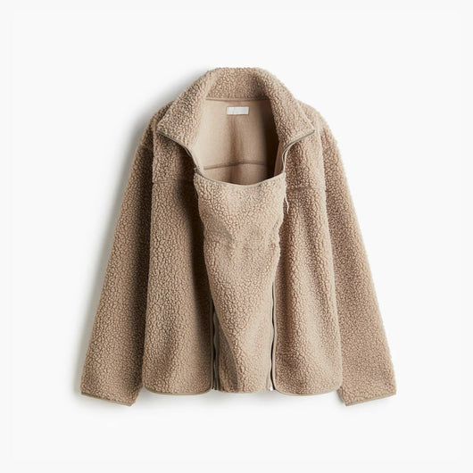 Women Before & After Babywearing Fleece Jacket-Cream
